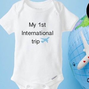 My 1st International trip, Plane baby onesie®, International baby onesie®